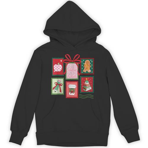 Christmas Teacher Stamps Unisex Hoodie - teacherstshirts.com