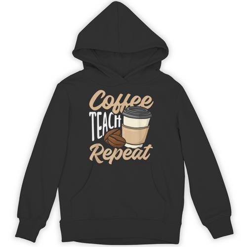 Coffee Teach Repeat Teacher Unisex Hoodie - teacherstshirts.com AU