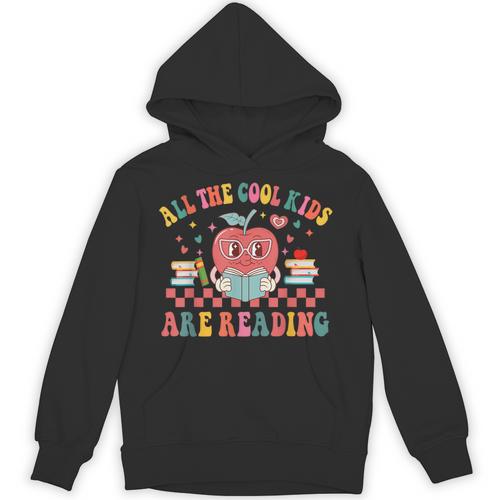 All The Cool Kids Are Reading Book Reading Teacher School Unisex Hoodie - teacherstshirts.com UK