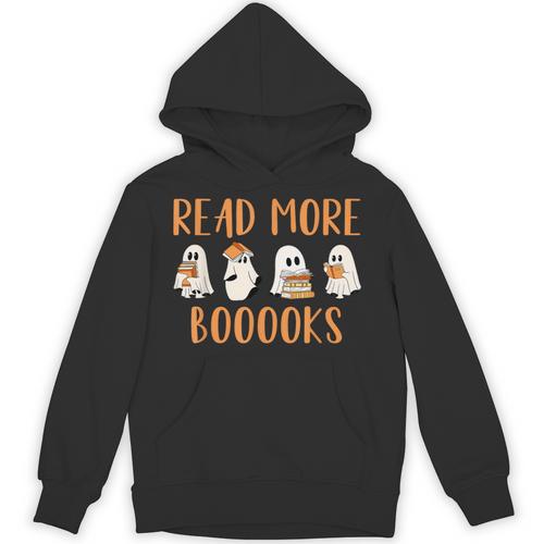 Cute Booooks Ghost Read More Books Teacher Halloween Unisex Hoodie - teacherstshirts.com UK