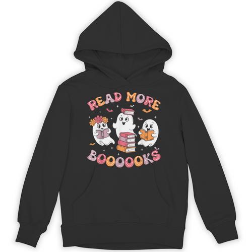 Cute Ghost Book Read More Books Teachers Halloween Unisex Hoodie - teacherstshirts.com CA