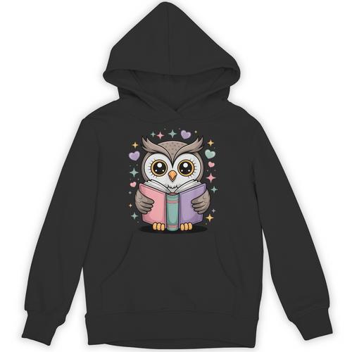 Cute Reading Owl Book Lover Teacher Librarian Bookworm Unisex Hoodie - teacherstshirts.com AU