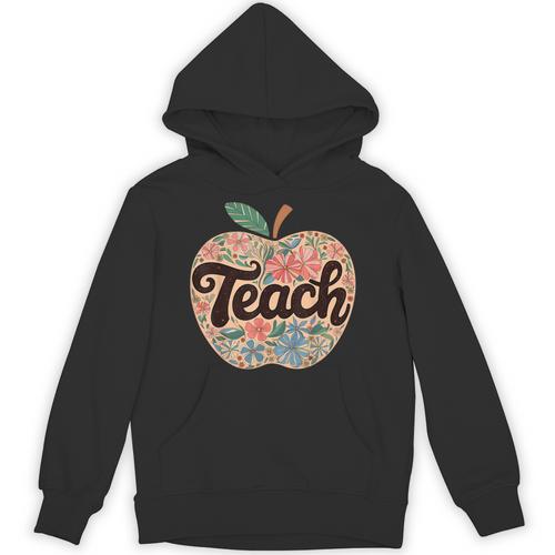 Cute Teacher With Apple Retro Teacher Kids Back To School Unisex Hoodie - teacherstshirts.com CA