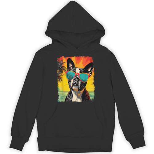 Dog Boston Terrier Hawaiian Unisex Hoodie - Bostonterriersmerch.com