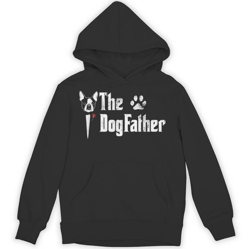 The Dogfather Boston Terrier Dog Dad Father's Day Unisex Hoodie - Bostonterriersmerch.com