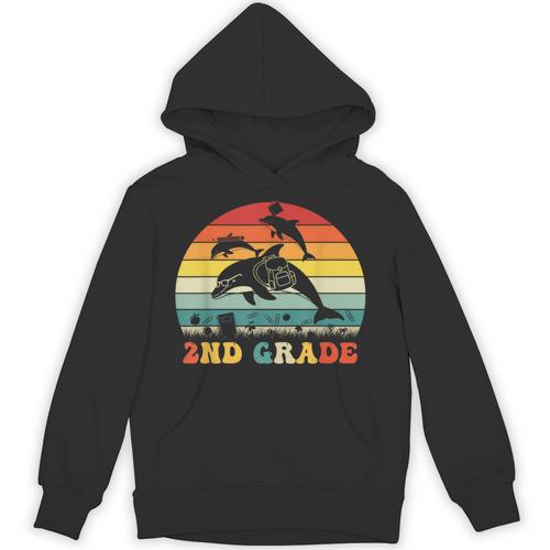 Dolphin Second Grade Back To School Teacher Student Unisex Hoodie - teacherstshirts.com CA
