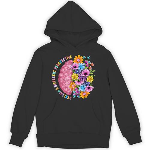 Dyslexia Different Perspective Reading Brain Floral Teacher Unisex Hoodie - teacherstshirts.com UK