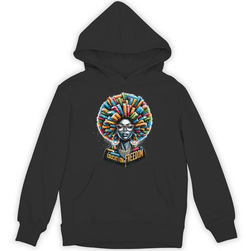 Education Is Freedom History Month Teacher Books Afro Unisex Hoodie - teacherstshirts.com UK