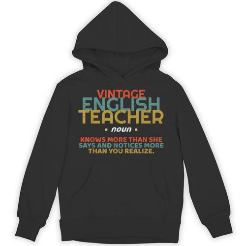 ENGLISH TEACHER Definition Vintage Tee T-Shirt Unisex Hoodie - teacherstshirts.com