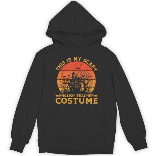 English Teacher Matching This Is My Scary Halloween Costume Unisex Hoodie - teacherstshirts.com AU