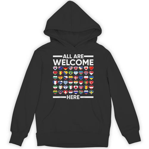 ESL Teacher All Are Welcome Here For Worlds Virtual Teachers Unisex Hoodie - teacherstshirts.com UK