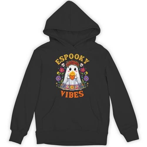 Espooky Vibes Spanish Mexican Halloween Ghost Teachers Unisex Hoodie - teacherstshirts.com AU