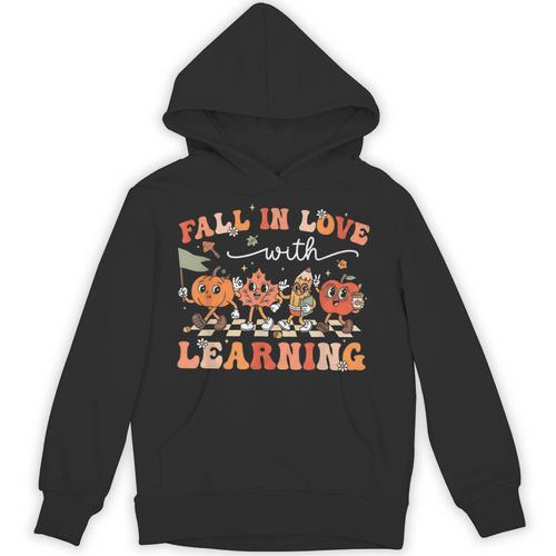Fall In Love With Learning Autumn Teacher Thanksgiving Unisex Hoodie - teacherstshirts.com CA