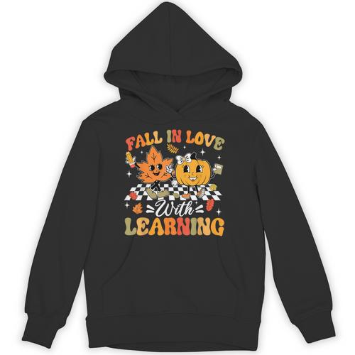 Fall In Love With Learning Fall Teacher Thanksgiving Retro Unisex Hoodie - teacherstshirts.com UK