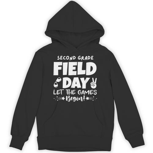 Field Day Second 2nd Grade Orange 2025 Boy Girl Teacher Unisex Hoodie - teacherstshirts.com CA