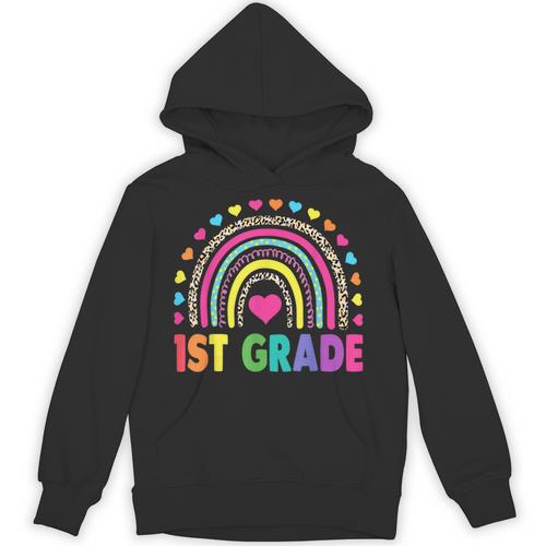 First Grade Rainbow Girls Boys Teacher Team 1st Grade Squad Unisex Hoodie - teacherstshirts.com UK