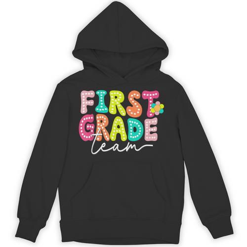 First Grade Team Teacher Back To School 1st Grade Squad Kids Unisex Hoodie - teacherstshirts.com AU