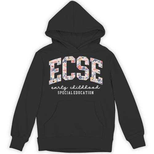 Floral ECSE Early Childhood Special Education SPED Teacher Unisex Hoodie - teacherstshirts.com DE
