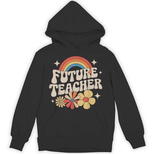 Future Teacher Kids Youth Girls Rainbow Pre-k Kindergarten Unisex Hoodie - teacherstshirts.com CA