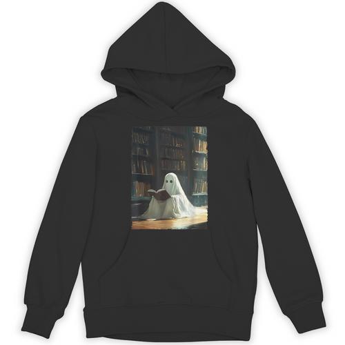 Ghost Library Halloween Book Reading Books Lover Teacher Unisex Hoodie - teacherstshirts.com UK
