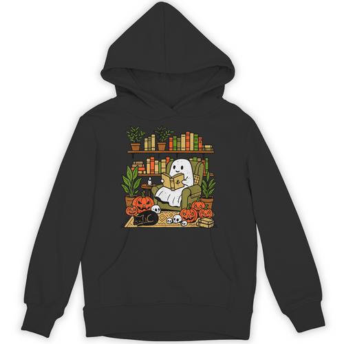 Ghost Library Reading Books Halloween Librarian Teacher Unisex Hoodie - teacherstshirts.com UK