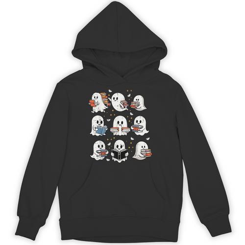 Ghosts With Books Library Halloween Men Women Kids Teacher Unisex Hoodie - teacherstshirts.com AU