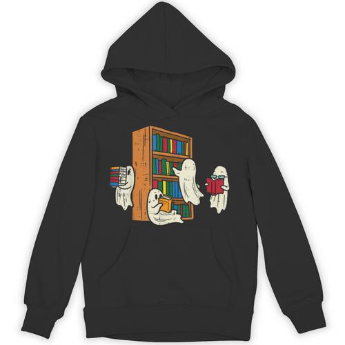 Ghosts Reading Books Teacher Halloween Librarian Boooks Unisex Hoodie - teacherstshirts.com UK