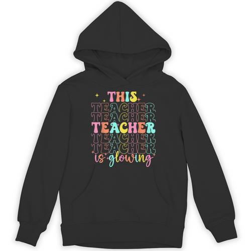 Groovy This Teacher Is Glowing Hello Summer End Of School Unisex Hoodie - teacherstshirts.com UK