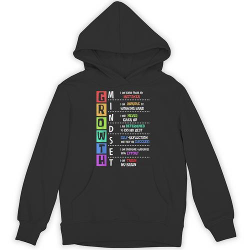Growth Mindset Positive Motivational Classroom Teacher Learn Unisex Hoodie - teacherstshirts.com AU