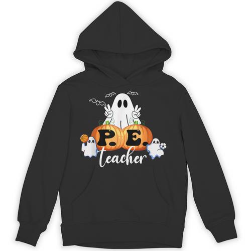 Halloween PE Teacher Ghosts Pumpkins Sports Lover Unisex Hoodie - teacherstshirts.com UK