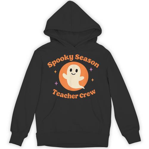 Halloween Teacher Crew Spooky Season Retro Ghost Unisex Hoodie - teacherstshirts.com AU