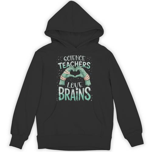 Halloween Teacher Tshirts Science Teachers Love Brains Unisex Hoodie - teacherstshirts.com