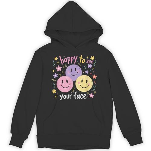 Happy To See Your Face Smile Face Teacher Back To School Unisex Hoodie - teacherstshirts.com UK
