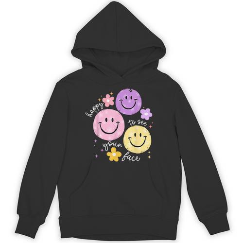 Happy To See Your Face Teacher Flower Back To School Unisex Hoodie - teacherstshirts.com