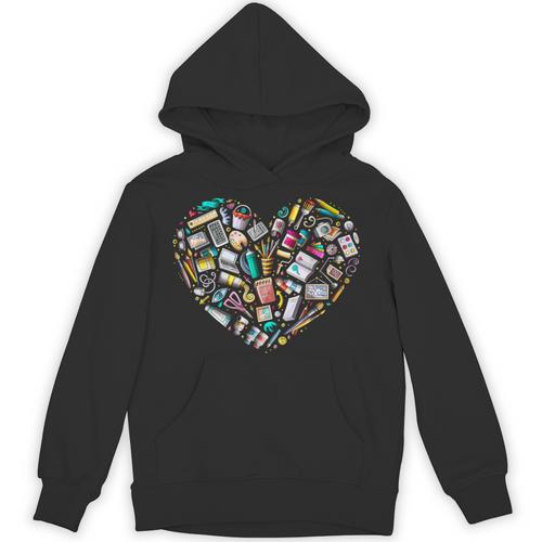 Heart Shape Art Teacher And Painting Sketching Artist Unisex Hoodie - teacherstshirts.com UK