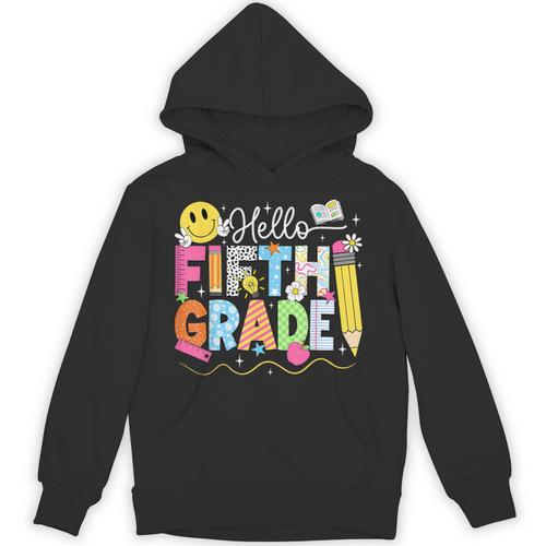 Hello Fifth Grade Team 5th Grade Back To School Teacher Kids Unisex Hoodie - teacherstshirts.com CA