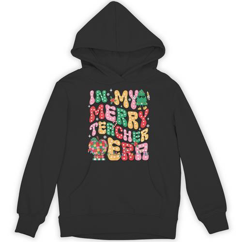 In My Holly Xmas Jolly Teacher Era Teacher Vibes Christmas Unisex Hoodie - teacherstshirts.com