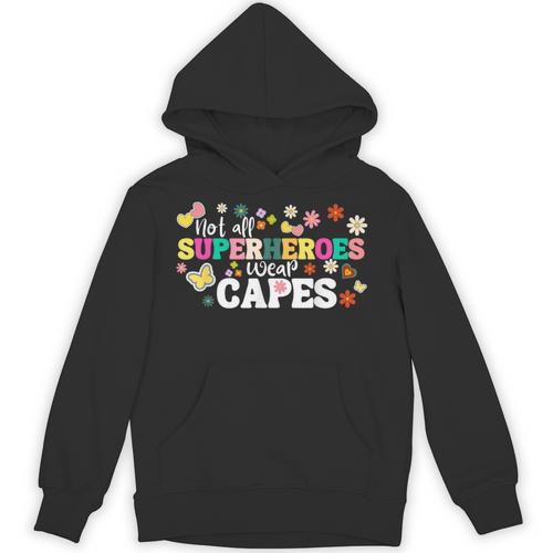 Hot All Superheroes Wear Capes Cute Teacher End Of School Unisex Hoodie - teacherstshirts.com DE