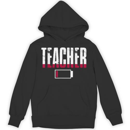 Humor Teacher Empty Battery Power Men Women Unisex Hoodie - teacherstshirts.com