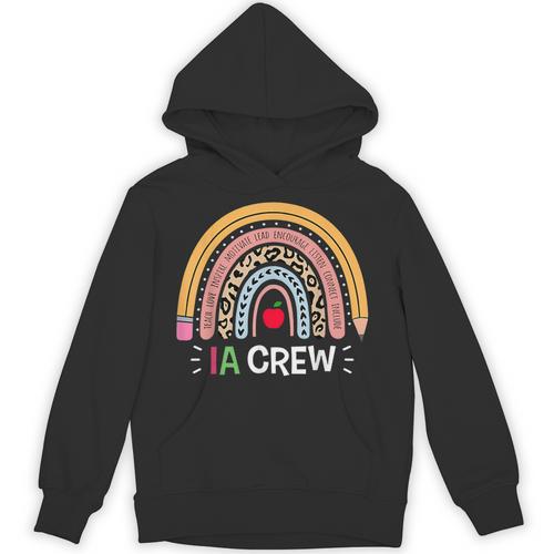 IA Crew Instructional Assistant Rainbow Teachers Aide Unisex Hoodie - teacherstshirts.com