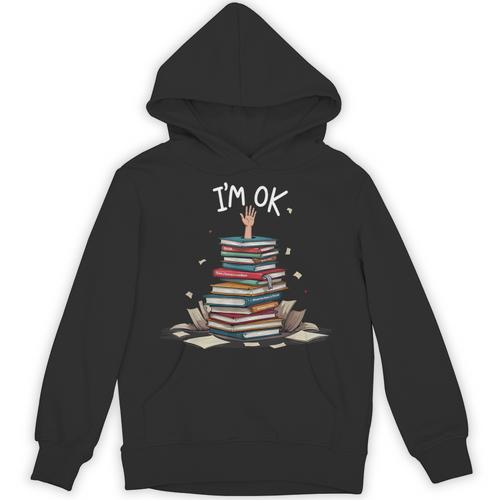 I'm Ok Read Book Reading Nerd Librarian Teacher School Unisex Hoodie - teacherstshirts.com AU