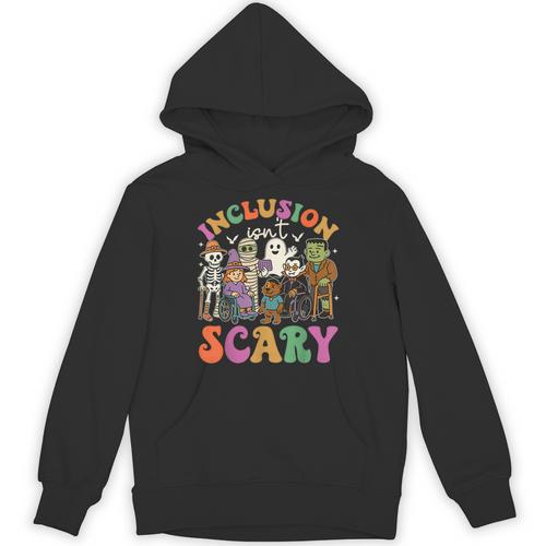 Inclusion Isnt Scary Halloween Skeleton Ghost Sped Teacher Unisex Hoodie - teacherstshirts.com