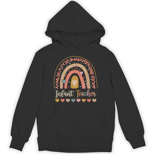 Infant Teacher Leopard Boho Rainbow Appreciation Unisex Hoodie - teacherstshirts.com AU