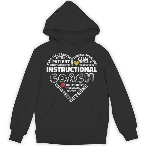 Instructional Coach Heart Teachers Appreciation Unisex Hoodie - teacherstshirts.com