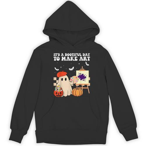 It's A Bootiful Day To Make Art Groovy Art Teacher Halloween Unisex Hoodie - teacherstshirts.com AU