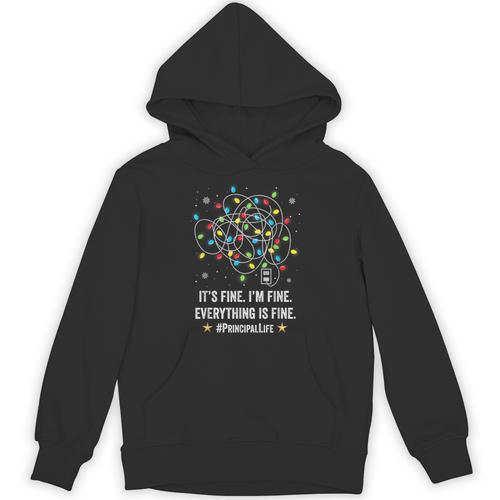 It's Fine I'm Fine Christmas Light Principal Teacher Xmas Men Women Unisex Hoodie - teacherstshirts.com CA