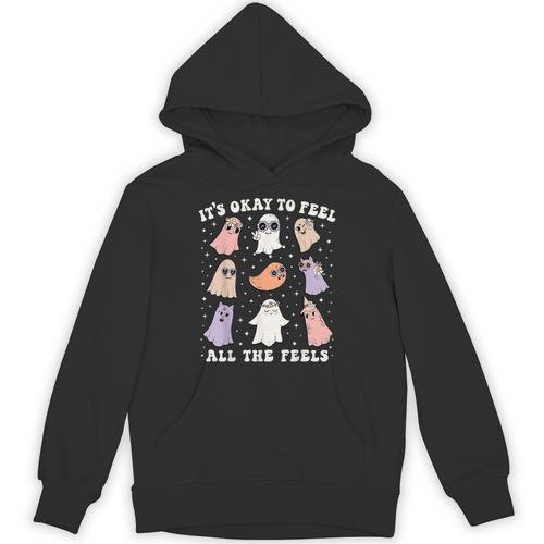 It’s Okay To Feel All The Feels Special Ed Teacher Halloween Unisex Hoodie - teacherstshirts.com AU