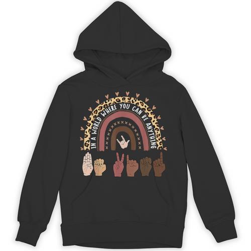 Be Kind Hand-Talking Teacher Artist ASL Unisex Hoodie - teacherstshirts.com AU