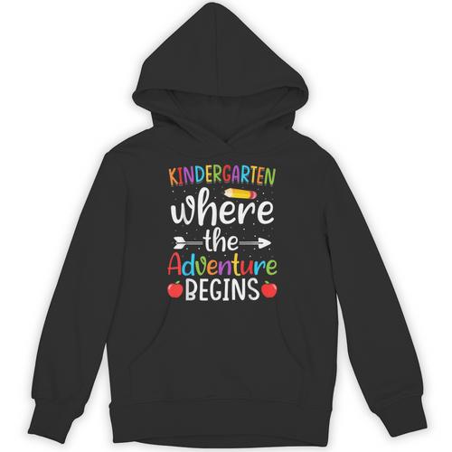 Kindergarten Where The Adventure Begins Shirt Children's Teacher Unisex Hoodie - teacherstshirts.com DE