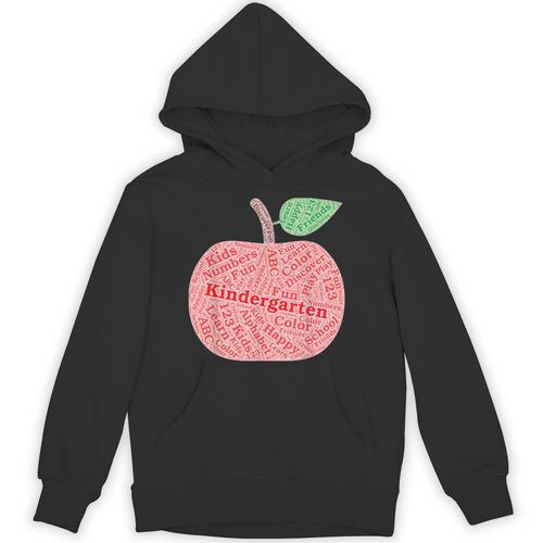 Kindergarten Apple Word Art For Teachers & Students Unisex Hoodie - teacherstshirts.com CA
